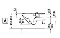 INODORO SUSPENDIDO RIMLESS DURASTYLE VITAL DURAVIT